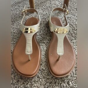 Michael Kors Gold and Brown Sandals